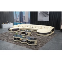 JVmoebel Ecksofa, Sofas U Form Sofa Couch Polster Wohnlandschaft Design Ecksofa Leder beige|braun