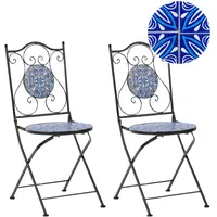 Beliani Gartenstuhl 40 x 90 x 45 cm schwarz/blau