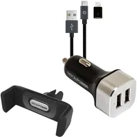 Realpower Mobile Car Set - Kabel + Halterung Smartphone