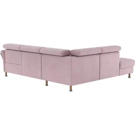 Home Affaire Ecksofa HOME AFFAIRE "Calypso L-Form", rosa (altrosa), B:259cm H:85cm T:227cm, 100% Polyester, Sofas, Ecksofa, mit Relaxfunktion motorisch im Sofa 2,5- Sitzer