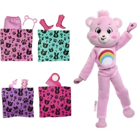 Mattel Barbie Cutie Reveal Glücksbärchis-Reihe mit Accessoires und Hurrabärchi-Kostüm, 10 Überraschungen