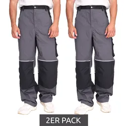 2er Pack NORTHERN COUNTRY Herren Arbeits-Hose mit Knie-Verstärkung Berufsbekleidung Heimwerker-Hose 60380202 Grau/Schwarz - 58