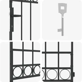 vidaXL Zaunpfosten 100 x 88 cm Grau/Stahl