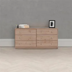 Sideboard HOME AFFAIRE "May, Aufbewahrung, Schubkastenkommode, Stauraum", beige (natur), B:143,1cm H:68,3cm T:31,7cm, Spanplatte, Sideboards, mit 6 Schubladen, Knopfgriffen,Tiefe von 30 cm, Breite 143 cm