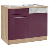 KOCHSTATION Spülenschrank »KS-Eton«, Breite 110 cm, inkl. Tür/Sockel für Geschirrspüler, lila