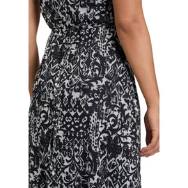 Cartoon Midikleid Druck Schwarz/Weiß 36