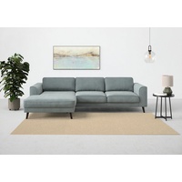 TRENDMANUFAKTUR Ecksofa Lumber Jack, elegantes Designsofa, L-Form, wahlweise mit Bettfunktion u. Bettkasten blau