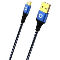 Oehlbach USB 2.0 USB-A Stecker, USB-Micro-B Stecker 0.50 m Blau vergoldete Steckkontakte