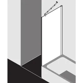 Kermi Diga Seitenwand verkürzt DITVD08016VPK 80x160cm, silber hochglanz, ESG klar Clean