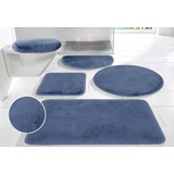 MY HOME Badematte »Rabbit Badematten Höhe 30 mm, rutschhemmend beschichtet, strapazierfähig-fußbodenheizungsgeeignet-schnell trocknend, Kaninchenfell-Haptik, Badteppich, rechteckig, rund & als 3-tlg. Set, blau