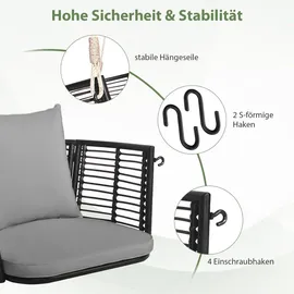 Costway Hängesessel Terrassenschaukel Beige