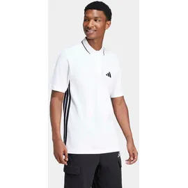adidas Essentials 3-Streifen Piqué Kurzarm-poloshirt White / Black XL