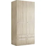 Priess Wäscheschrank Barcelona 94 x 193 x 54 cm Beige/Braun