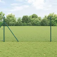 vidaXL Maschendrahtzaun 100 x 50 m Grün/Stahl