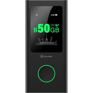 GlocalMe Numen Air Mobiler WLAN Router 5G, Keine SIM-Karte nötig, 5G LTE Hotspot mit 50GB europäischem Datenpaket, Unterstützt 16 Geräte gleichzeitig, 5400 mAh Akku, Reise- oder Heim-WLAN-Hotspot