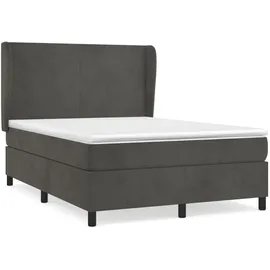 vidaXL Boxspringbett 140 x 200 cm Dunkelgrau