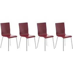 CLP 4er-Set  Wartezimmerstuhl PEPE mit ergonomisch geformten Holzsitz und Metallgestell I 4x Konferenzstuhl   In verschiedenen Farben erhältlich