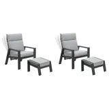 Garden Impressions Relaxsessel 2er Set 55 x 70 x 106 cm grau