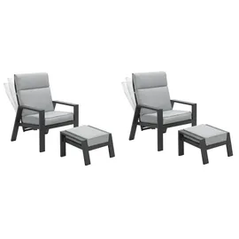 Garden Impressions Relaxsessel 2er Set 55 x 70 x 106 cm grau