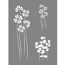 Rayher Dekor-Schablone Flower Mix grau