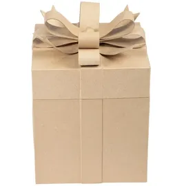 Décopatch Pappmaché Set mit 2 viereckigen Geschenkboxen 26 x 26 x 27 cm und 26 x 26 x 32,5 cm 2-tlg. braun