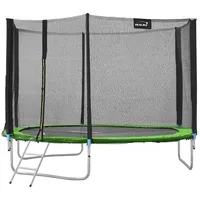 Hauki Gartentrampolin Kindertrampolin GS geprüftes Outdoor Trampolin Komplettset max. 150kg, Ø 305 cm, Gartentrampolin für Kinder Ø305cm mit Sicherheitsnest & Leiter Grün grün 305 cm