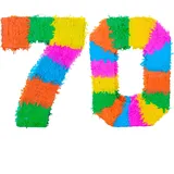 Fax Potato Pinata Set mit Stick & Blindfold - 70. Geburtstag/Jahrestag - Rainbow
