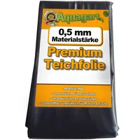 Aquagart Teichfolie PVC 4m x 2m 0,5mm Schwarz Folie für den Gartenteich