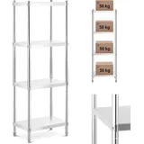 Royal Catering Schwerlastregal Edelstahl 60x40x180 cm grau
