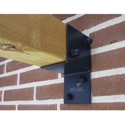 NESLING Wandelement »Pergola-Bausatz«, für Holzpfosten, 2er-Set, Stahl, inkl. Schrauben - grau