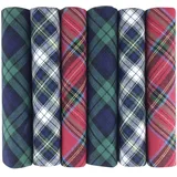 6er Pack 100% Baumwolle Herren-Taschentücher in Schottenkaro-Muster - Einheitsgröße