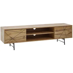 KADIMA DESIGN Eiche TV-Unterschrank, Modernes Linienmuster, 160cm Breit, Robuste Materialien