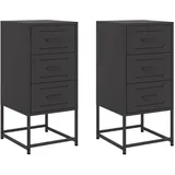 vidaXL Nachtschrank 2 Stk. 36 x 39 x 78 cm Schwarz