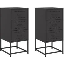 vidaXL Nachtschrank 2 Stk. 36 x 39 x 78 cm Schwarz