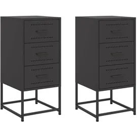 vidaXL Nachtschrank 2 Stk. 36 x 39 x 78 cm Schwarz