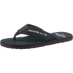 Zehentrenner TOMMY HILFIGER "HILFIGER 85 BEACH SANDAL", Herren, Gr. 47, blau (dunkelblau), Textil, sportlich, Schuhe, Sommermode, Dianette, Sommerschuh mit Logoschriftzug