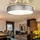 ETC Shop LED Deckenlampe, rund Textil, grau-silber, 40 cm