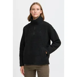Oxmo OXTolirone Damen Teddy-Pullover Sweater Pullover mit Troyerkragen Eingrifftaschen Loose fit, - XL