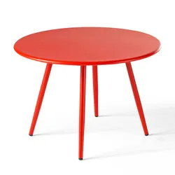 Oviala Business 2er-Set runder Couchtisch aus rotem Stahl