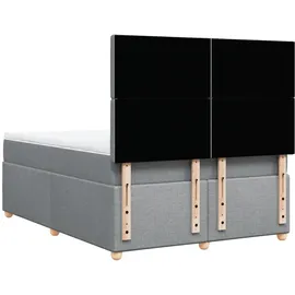 vidaXL Boxspringbett mit Matratze Hellgrau 140x200 cm Stoff
