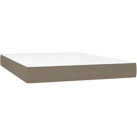 vidaXL Boxspringbett mit Matratze Taupe 140x200 cm Stoff