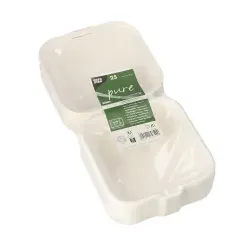 Papstar Hamburger Boxen pure, Zuckerrohr, Nachhaltige Burger-Boxen aus Zuckerrohr, 1 Karton = 5 Packungen á 25 Stück