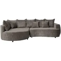 Carryhome Ecksofa, Dunkelbraun, Textil, 3-Sitzer, Füllung: Schaumstoff, Ottomane links, L-Form, 307x194 cm, Stoffauswahl, seitenverkehrt erhältlich, Schlafen auf Sitzhöhe, Wohnzimmer, Sofas & Couches, Wohnlandschaften, Ecksofas