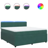 vidaXL Boxspringbett 180 x 200 cm Dunkelgrün