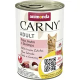 Carny Katzen Nassfutter Pute + Huhn + Shrimps (6 x 400g), Katzen Nassfutter von animonda ohne Getreide und Zucker, mit frischen fleischlichen Zutaten