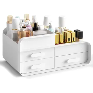 Macallen Make Up Organizer Kosmetik Organizer, Organizer Schminke Make Up Aufbewahrung Kosmetik Organizer Schublade Mit 9 Fächern, Makeup Organizers Drawer Kasten Für Hautpflege Pinsel Parfüm, Weiß