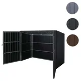 WPC-Fahrradgarage HWC-J29, Geräteschuppen Fahrradbox, Metall Holzoptik abschließbar ~ 2 Räder 172x213x112cm anthrazit