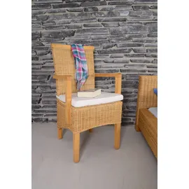 MiaMöbel Rattan Armlehnstuhl 'Larissa' 51 x 57 x 98 cm natur 2 St.