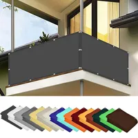 Balkon Sichtschutz mit Ösen 100 x 550 cm Windschutz Sonnenschutz Balkonabdeckung Balkonsichtschutz mit Ösen Kabelbinder Und Kordel Sichtschutz für Balkon Terrasse, Dunkelgrau