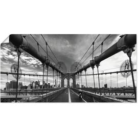 Artland Wandbild »Brooklyn Bridge New York III«, Brücken, (1 St.), als Leinwandbild, Poster in verschied. Größen schwarz B/H: 150 cm x 75 cm